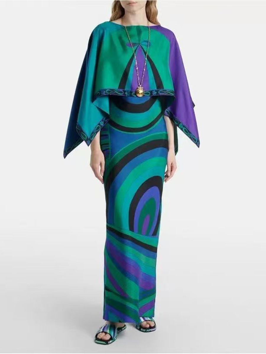 VGH Light Blue Abstract Print  - Woman Formal Wear ulasan dan harga