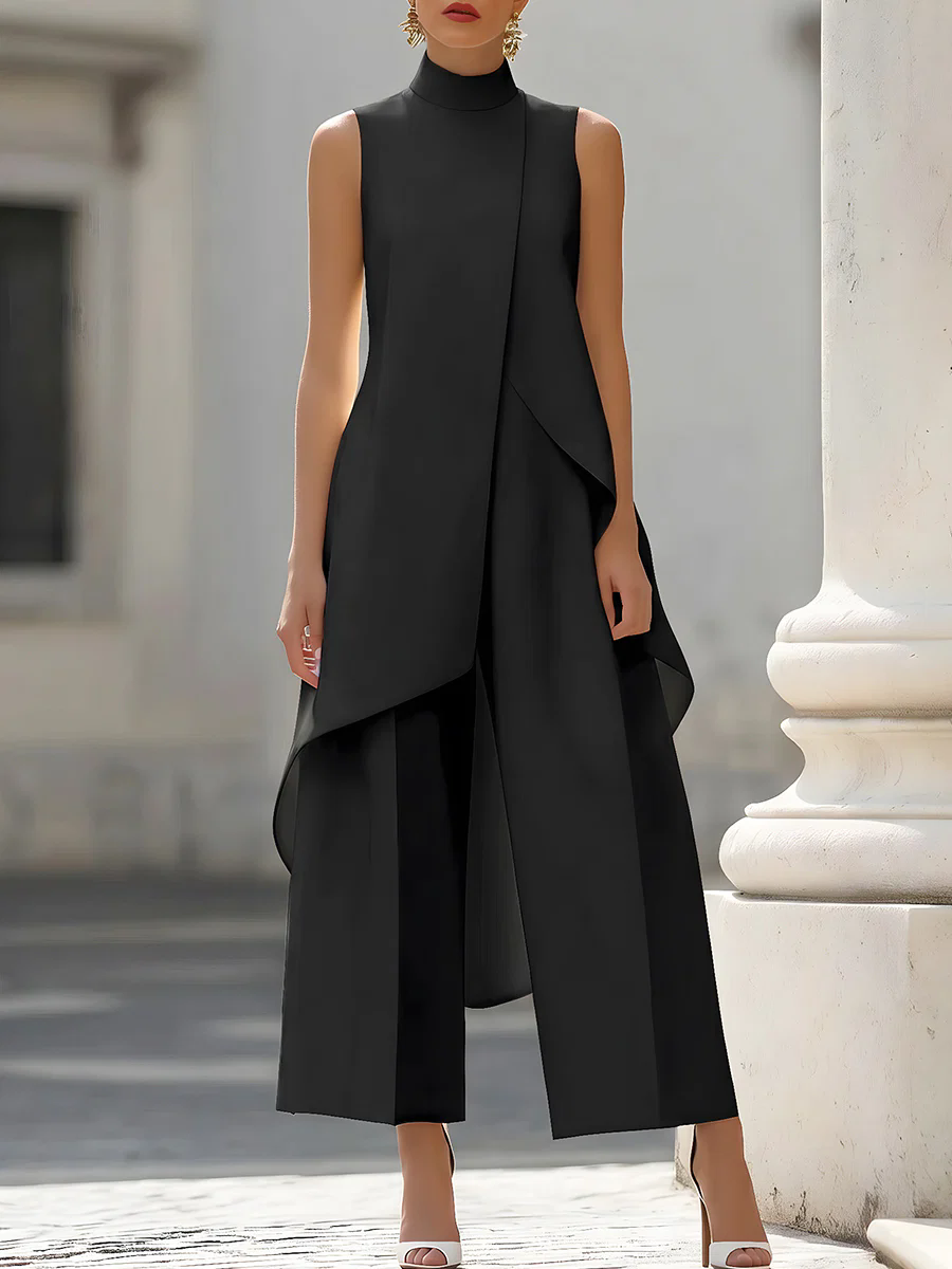 Sleeveless High Neck Asymmetri - Formal Wear Women Us ulasan dan harga
