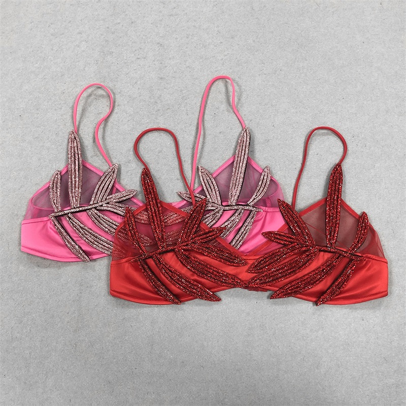 Luxury Crystals Women Top Bra  - Yellow Formal Wear Women ulasan dan harga
