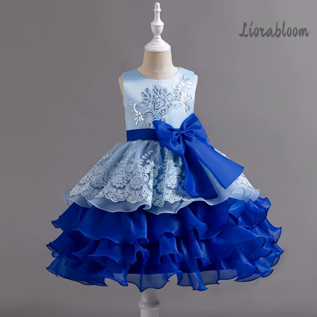 Girls' Dress With Large Bow Sl - Formal Wear Women Us ulasan dan harga