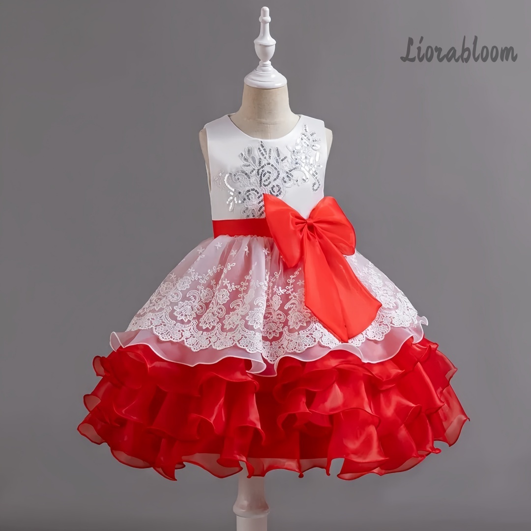 Girls' Dress With Large Bow Sl - Formal Wear Women Us ulasan dan harga