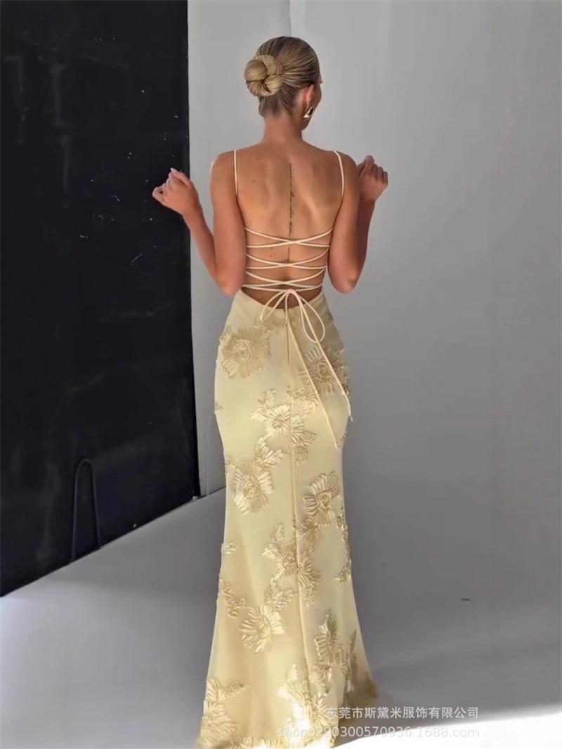 Yellow Embroidery Women Prom D - Yellow Formal Wear Women ulasan dan harga