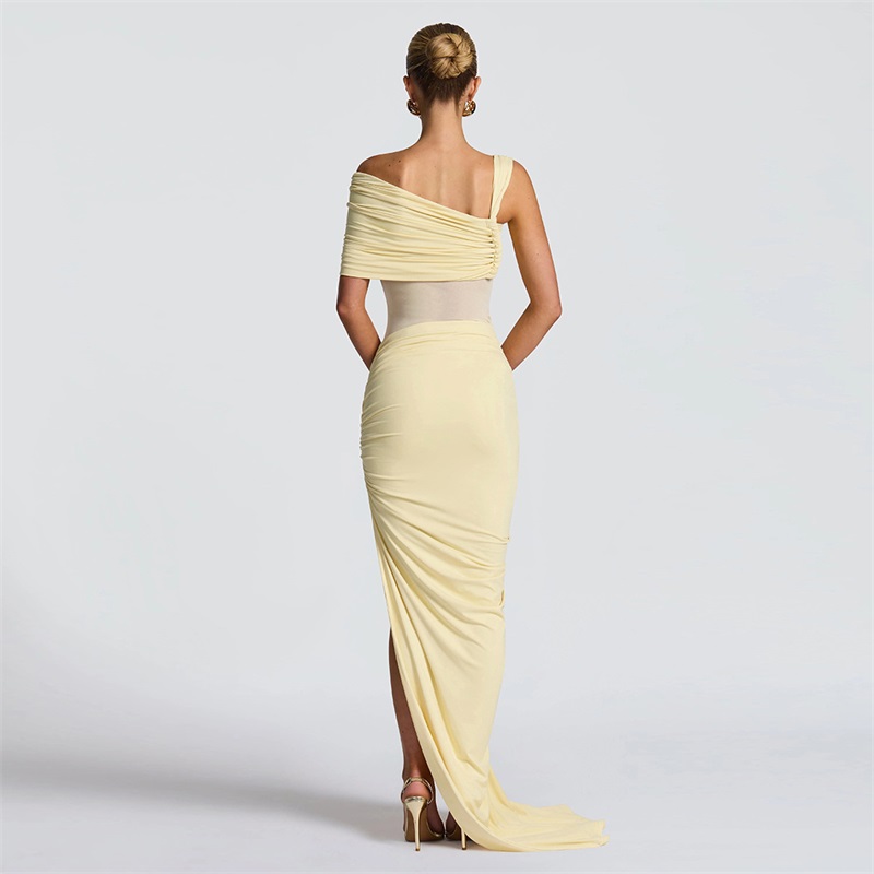 Yellow Women Prom Dress 2 Pcs  - Yellow Formal Wear Women ulasan dan harga