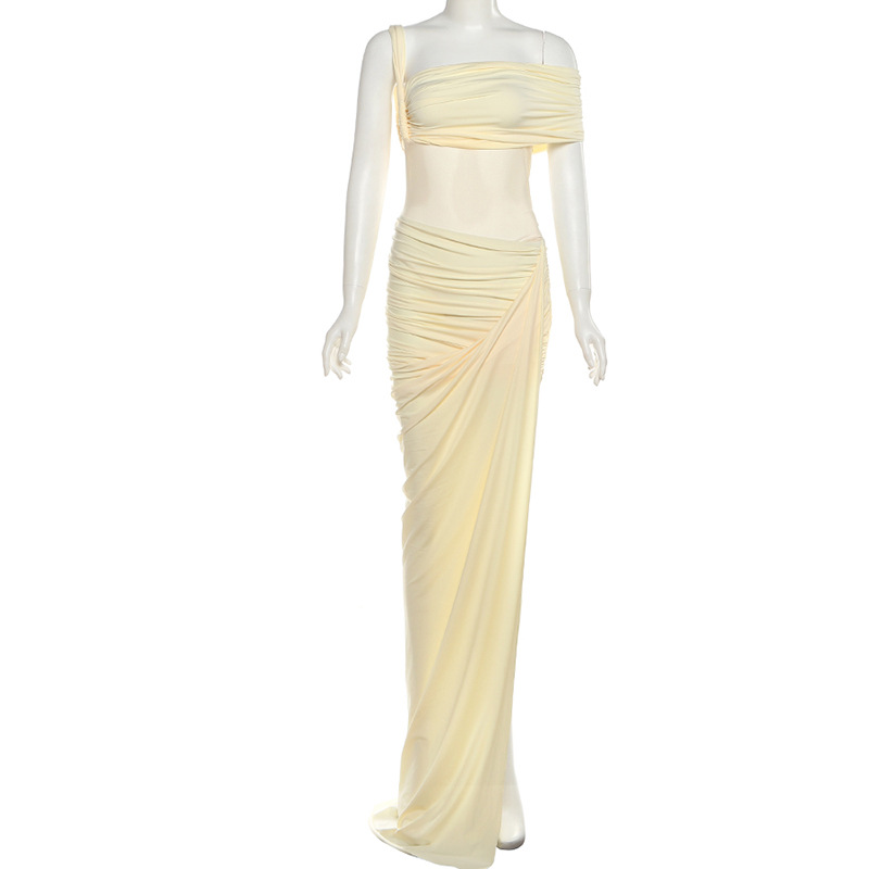 Yellow Women Prom Dress 2 Pcs  - Yellow Formal Wear Women ulasan dan harga