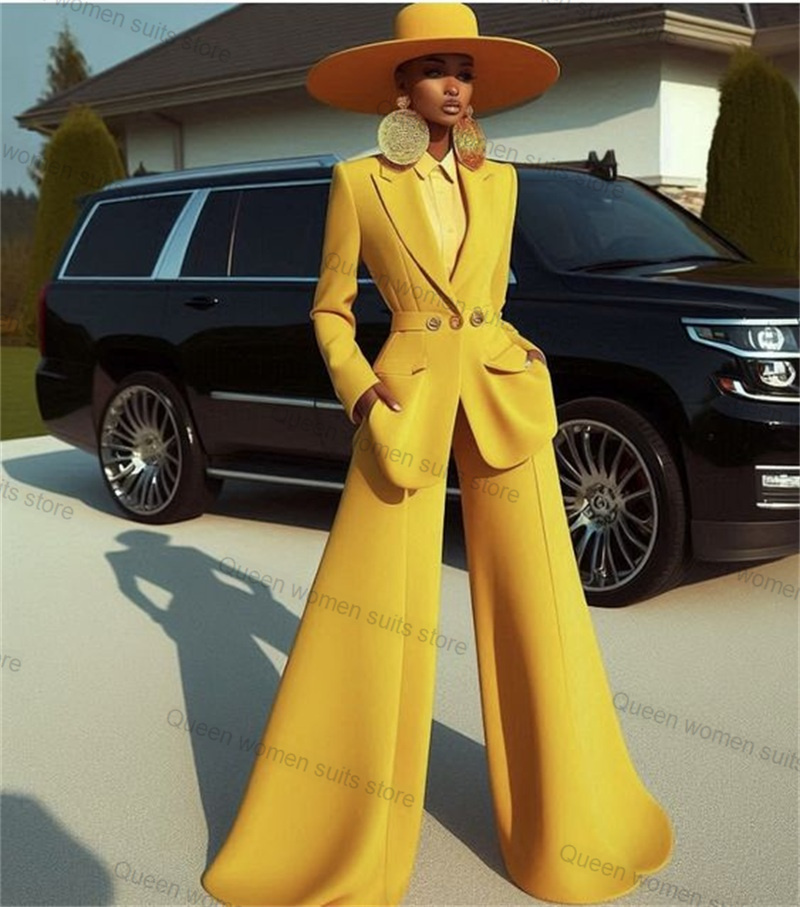 Yellow Cotton Women Suit Set 2 - Yellow Formal Wear Women ulasan dan harga