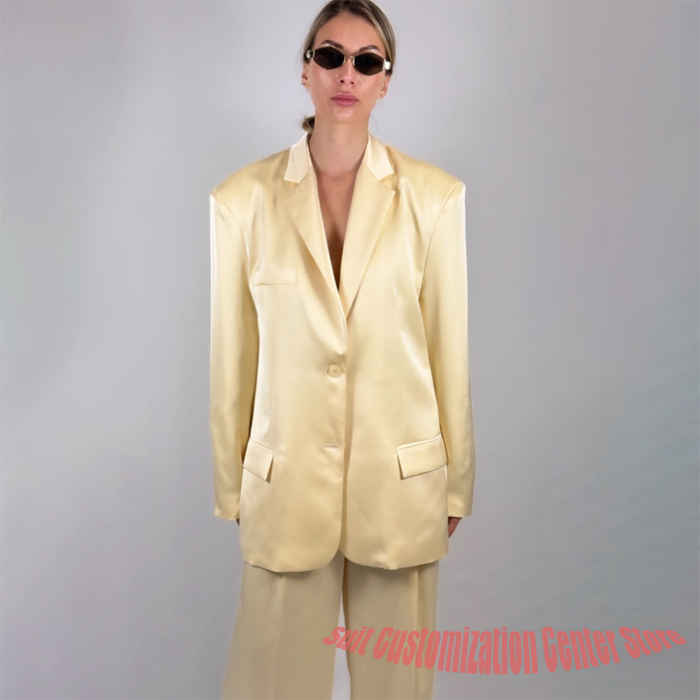 Casual Women's Yellow Satin Pa - Yellow Formal Wear Women ulasan dan harga