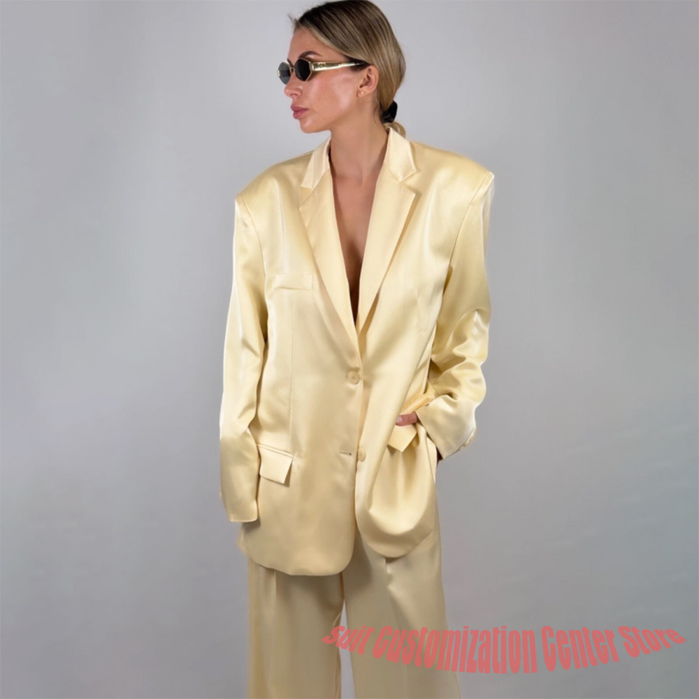 Casual Women's Yellow Satin Pa - Yellow Formal Wear Women ulasan dan harga