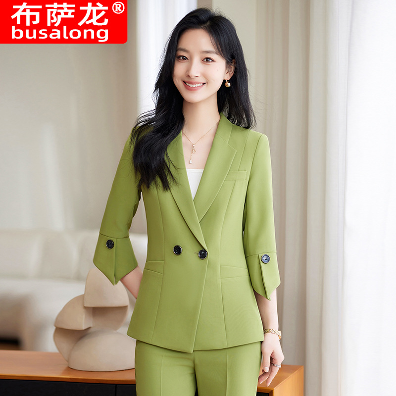 Spring Summer New Yellow Suit  - Yellow Formal Wear Women ulasan dan harga