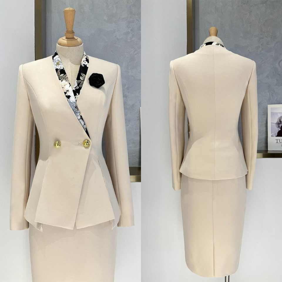 Elegant Peplum Women Suit Set  - Women Formal Wear For Conference ulasan dan harga