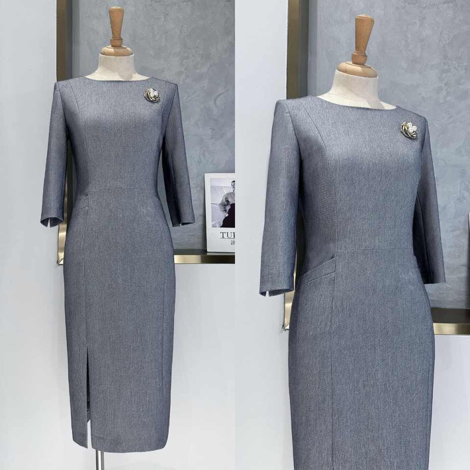 Elegant Grey Peplum Women Suit - Women Formal Wear For Conference ulasan dan harga