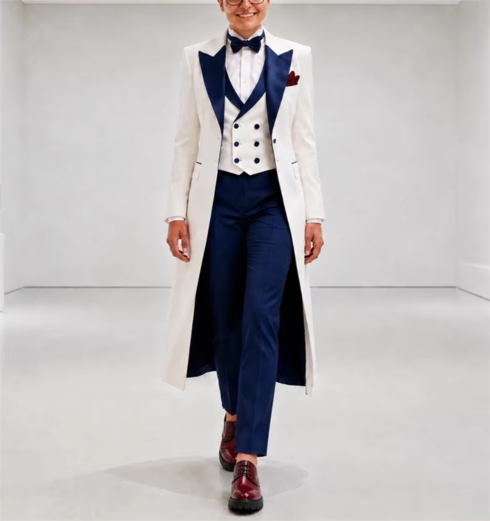 Navy Blue White Women's Jacket - Formal Wear Women Us ulasan dan harga