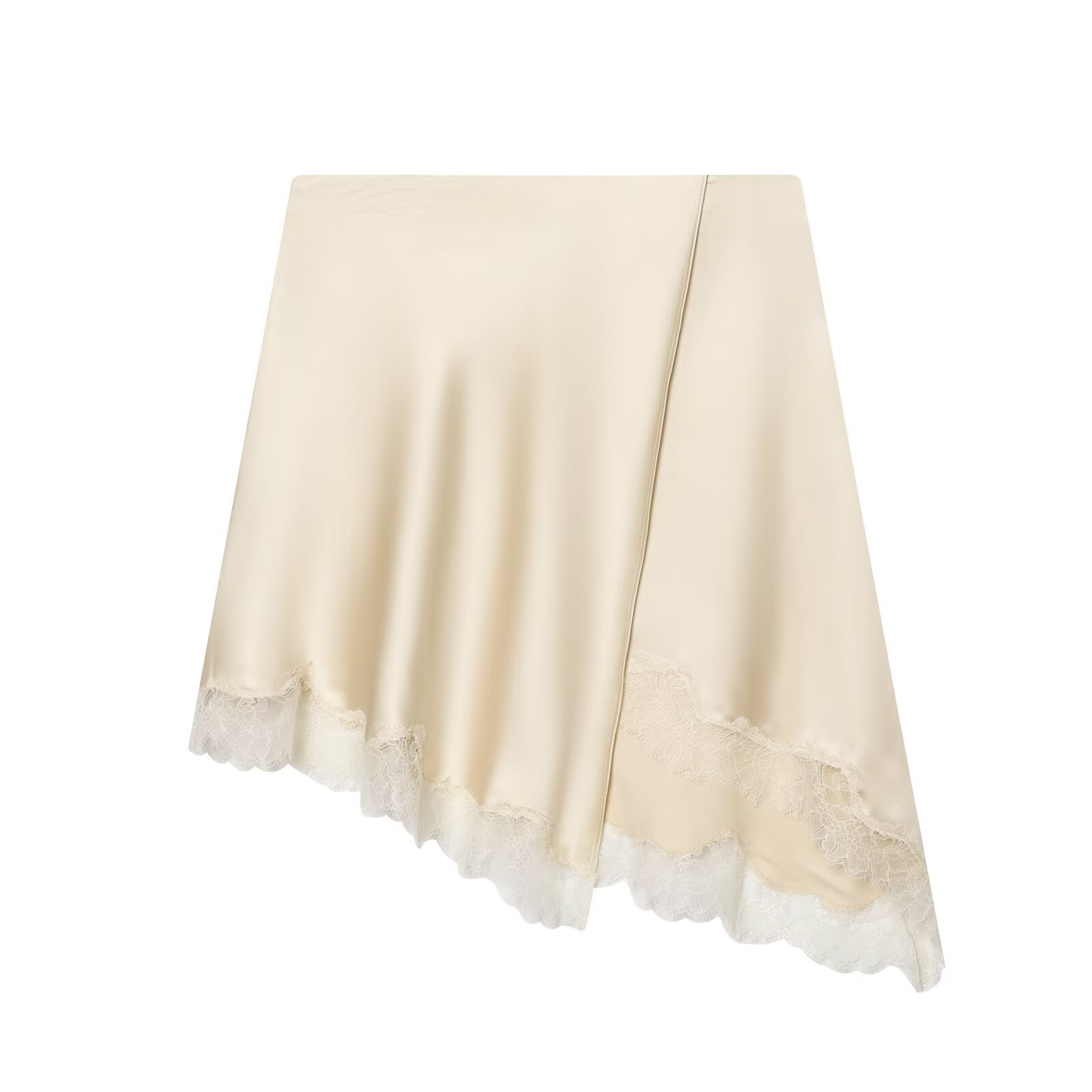 Women's Elegant Satin Lace Hem - Yellow Formal Wear Women ulasan dan harga